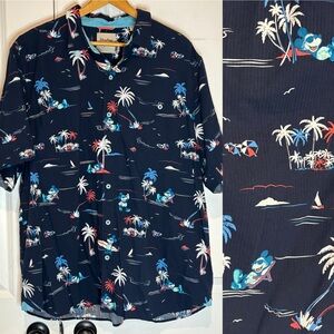 Disney Parks Collection Tommy Bahama Navy Tropical Beach Mickey Mouse Shirt XXL